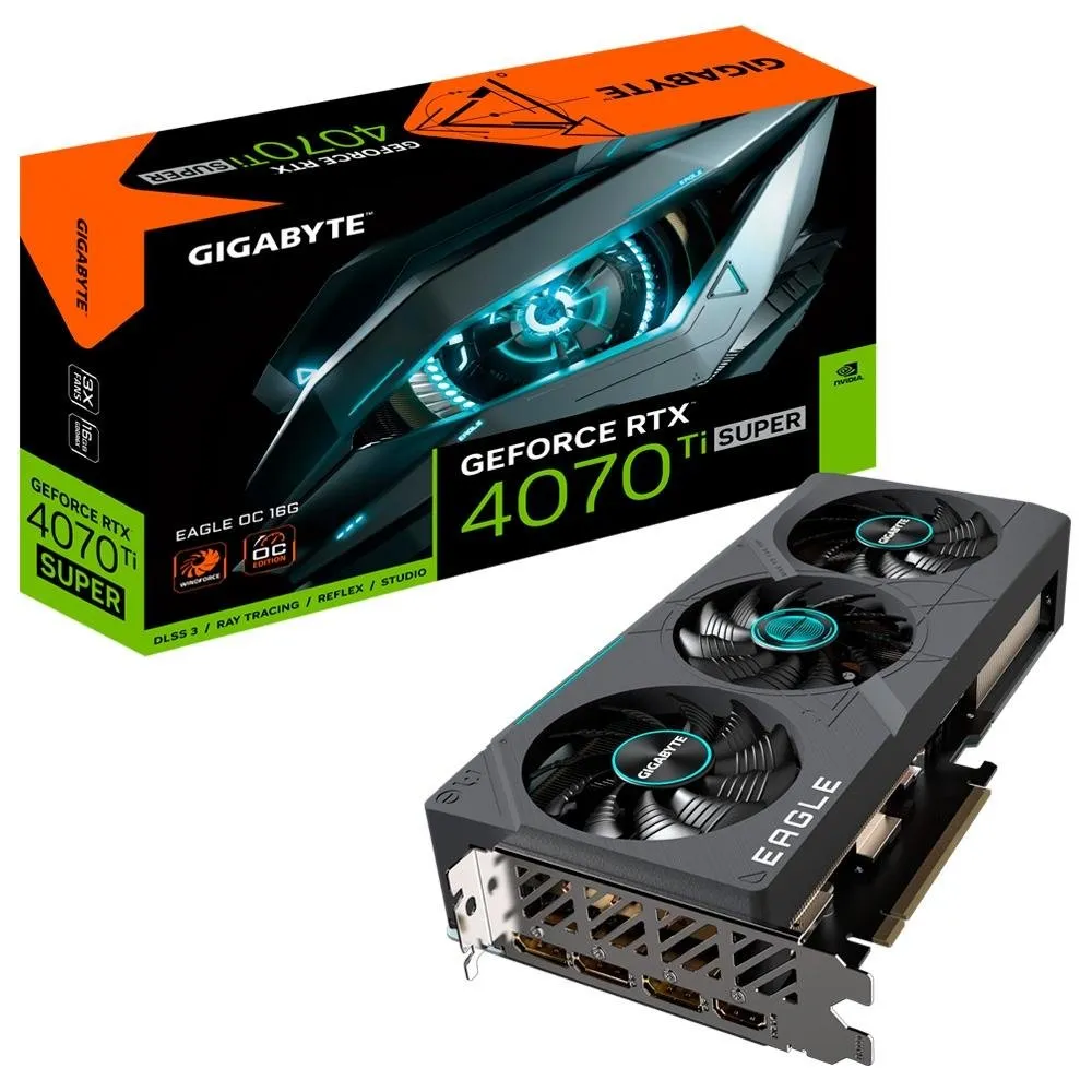 Placa De Vdeo Rtx 4070 Ti Super Gigabyte Eagle Oc Nvidia Geforce, 16gb Gddr6, Dlss, Ray Tracing - Gv-N407tseagle Oc-16gd